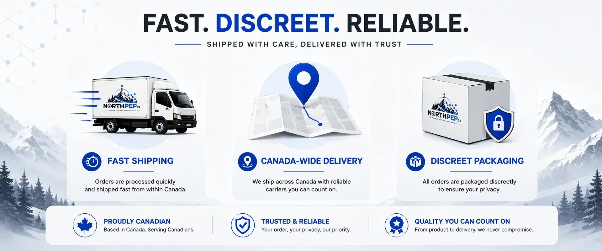 Fast, discreet, reliable shipping — Canada-wide delivery from NorthPep